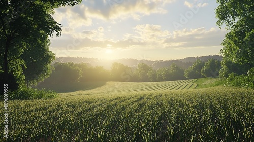 Picturesque Sown Fields 8K Realistic Lighting Highly Detailed