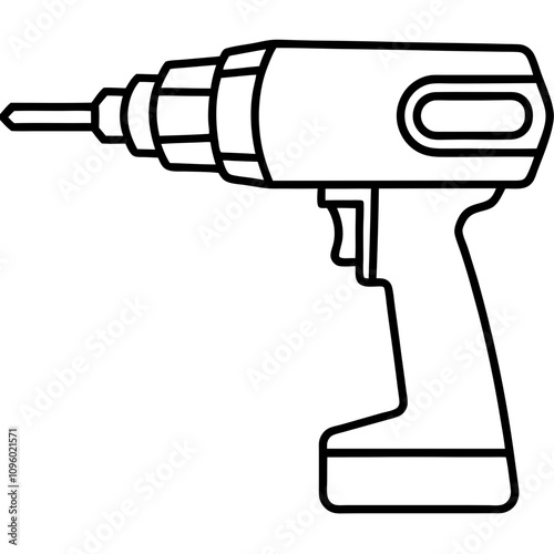  drill silhouette vector illustration line art transparent background