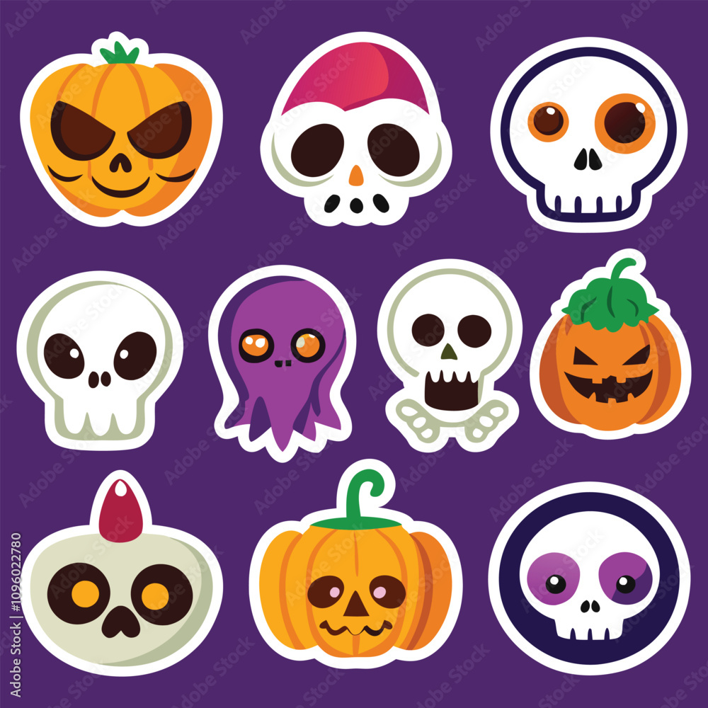 Obraz premium Festive Halloween Icons with Spooky Charm