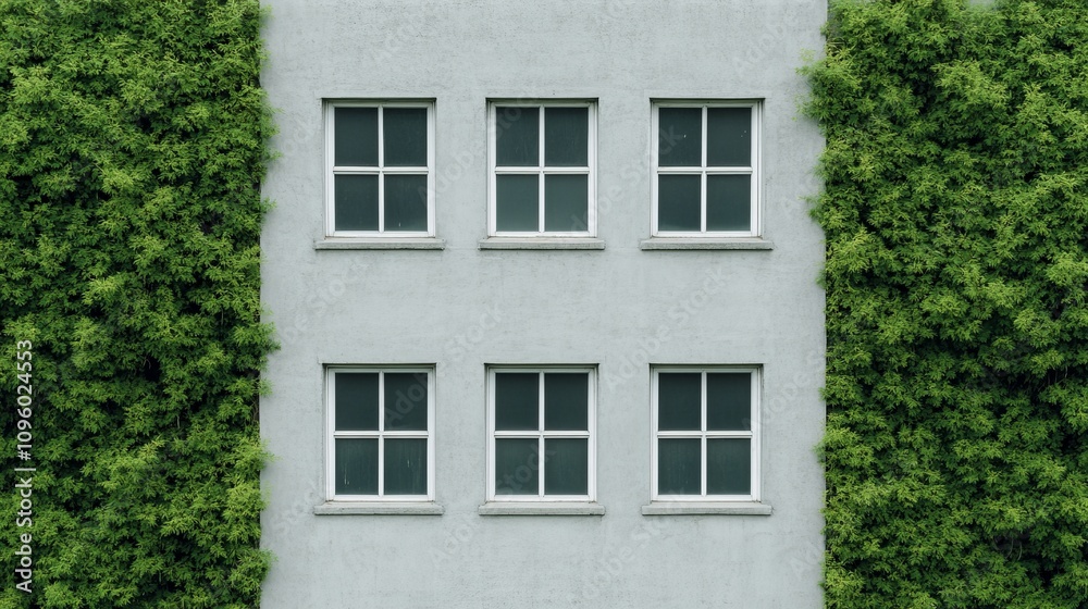 Green Wall Building Facade: A contemporary building with a modern facade covered in lush green ivy, creating a stunning contrast of natural elements and urban architecture. Green Wall Building Facade: A contemporary building with a modern facade covered in lush green ivy, creating a stunning contrast of natural elements and urban architecture.