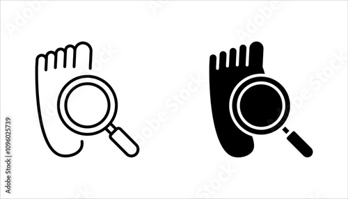 Footprints linear icon set. Footsteps. Thin line vector illustration on white background