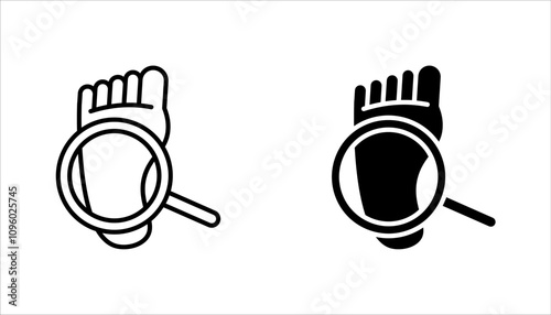 Footprints linear icon set. Footsteps. Thin line vector illustration on white background