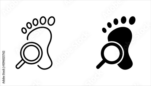 Footprints linear icon set. Footsteps. Thin line vector illustration on white background