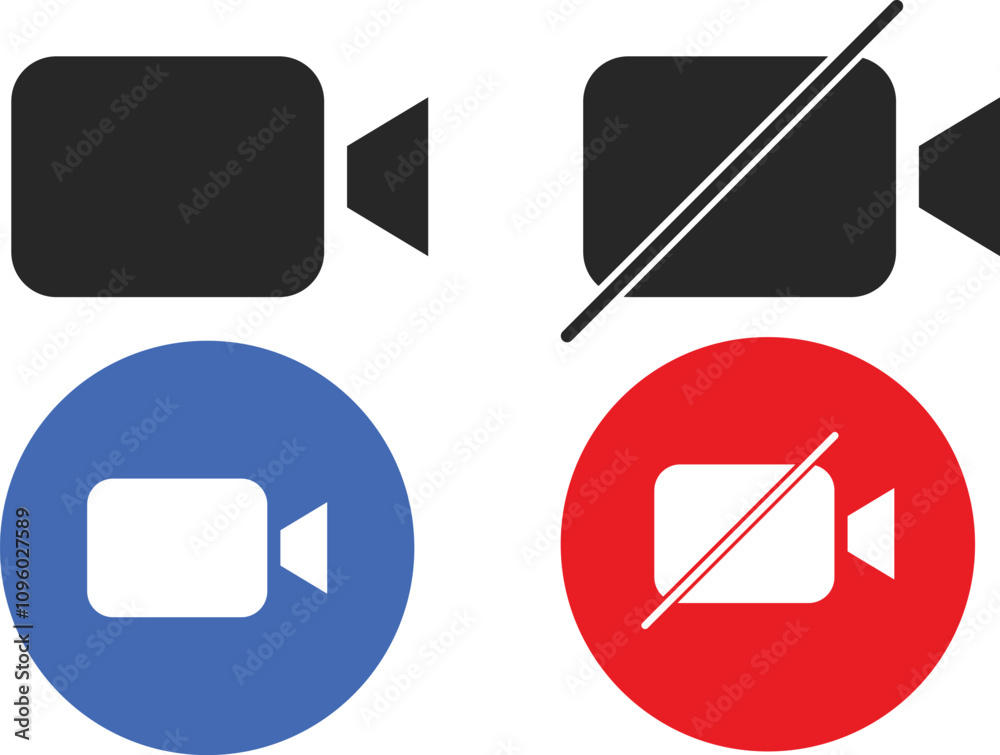 Video Call and Mute Icon set. turn mobile quiet. sound, mute sign. Social media elements
Video Call and Mute Icon set. turn mobile quiet. sound, mute sign. Social media elements
