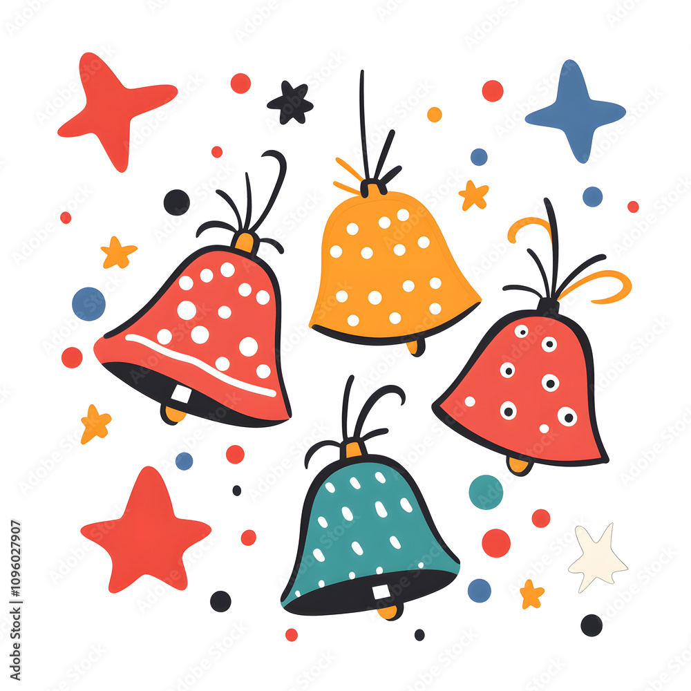 The joy of the holiday season with adorable characters. Festive decoration and cozy winter elements on a crisp white background. The joy of the holiday season with adorable characters. Festive decoration and cozy winter elements on a crisp white background.