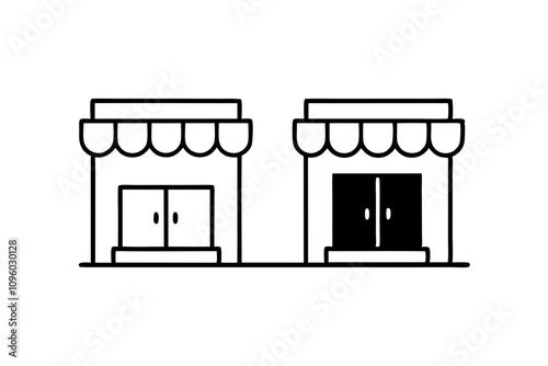 Store line icon vector symbol illustration.