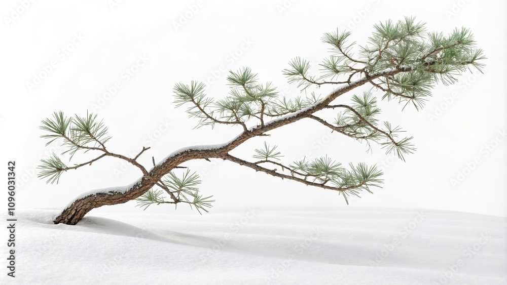 Minimalist composition of a single branch or twig against a simple white background, minimalist, clean design, simple elegance Minimalist composition of a single branch or twig against a simple white background, minimalist, clean design, simple elegance