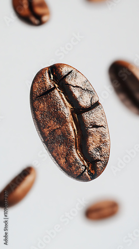 Espresso bean grinding action coffee shop image showcase modern environment close-up view bold premium grind concept photo