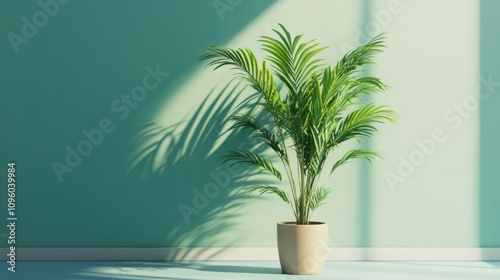 Home plant in a pot with blank background