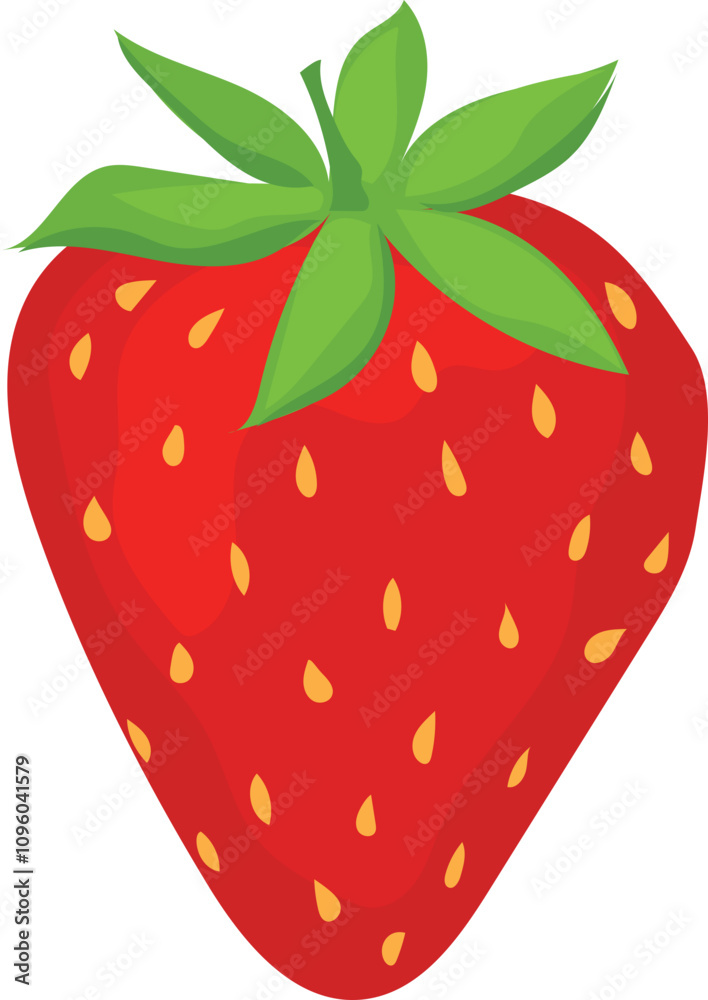 Obraz premium Cartoon strawberry on white background. Vector illustration.