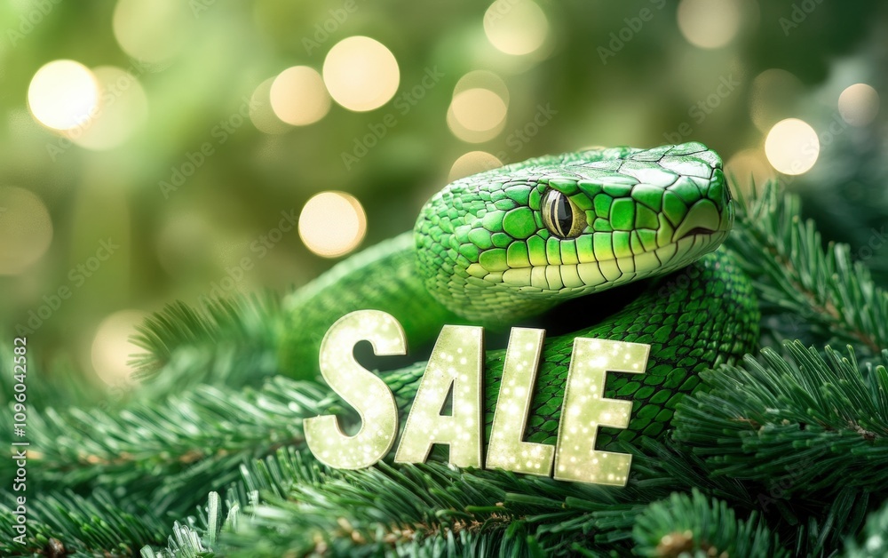 green snake with text green snake with text