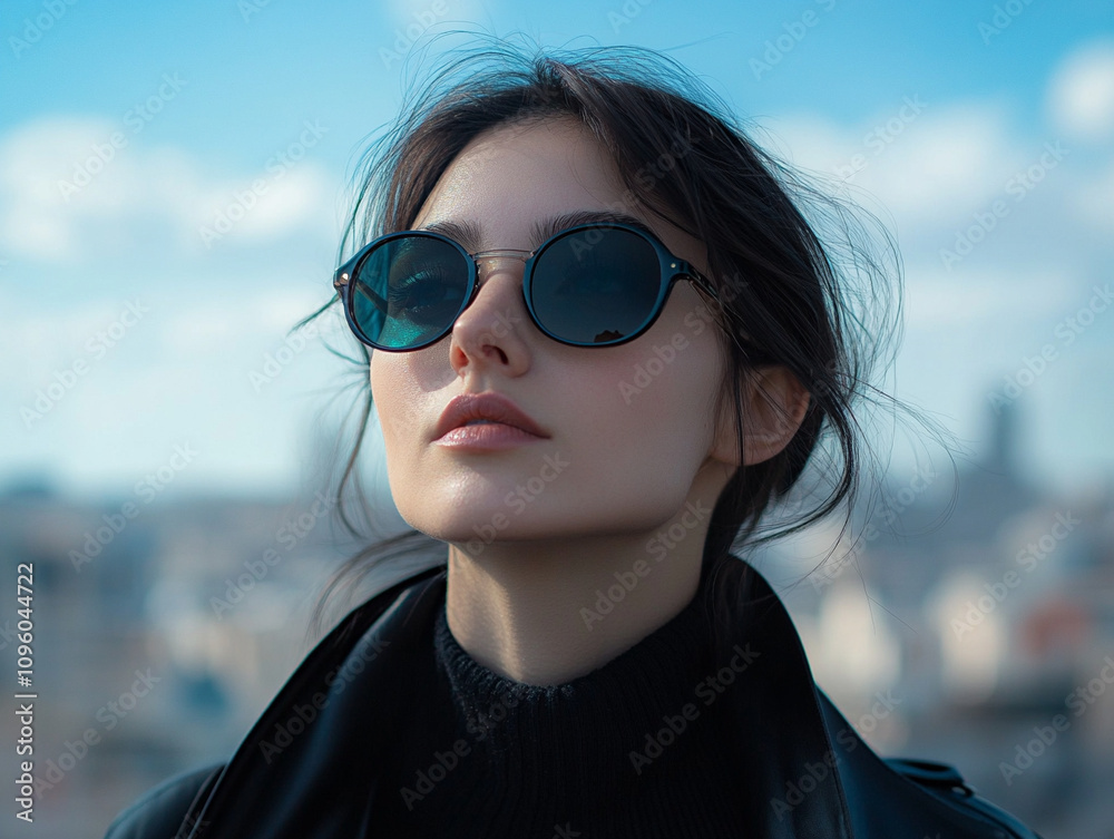 Sleek Sunglasses Fashionable Woman Product Photography Sleek Sunglasses Fashionable Woman Product Photography
