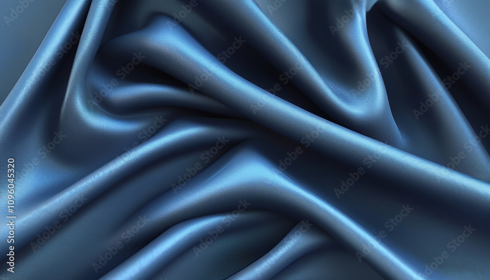 Obraz premium Elegant soft blue satin fabric.Generative AI
