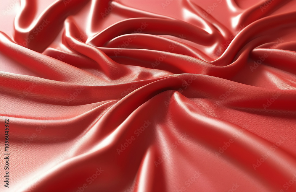 Fototapeta premium Elegant soft red satin fabric.Generative AI