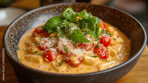 Wallpaper Mural Delightful Creamy Tomato Basil Pasta with Fresh Ingredients for a Perfect Dinner Meal Torontodigital.ca