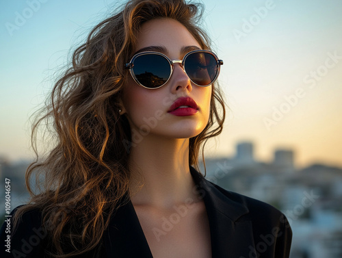 Modern Sunglasses on Woman Fashion Product Shoot