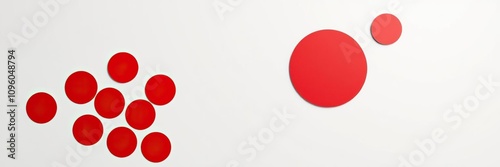 Free Download Round red stickers stuck to a white surface in a circular pattern, organized labels, circular stickers - GFXLoad