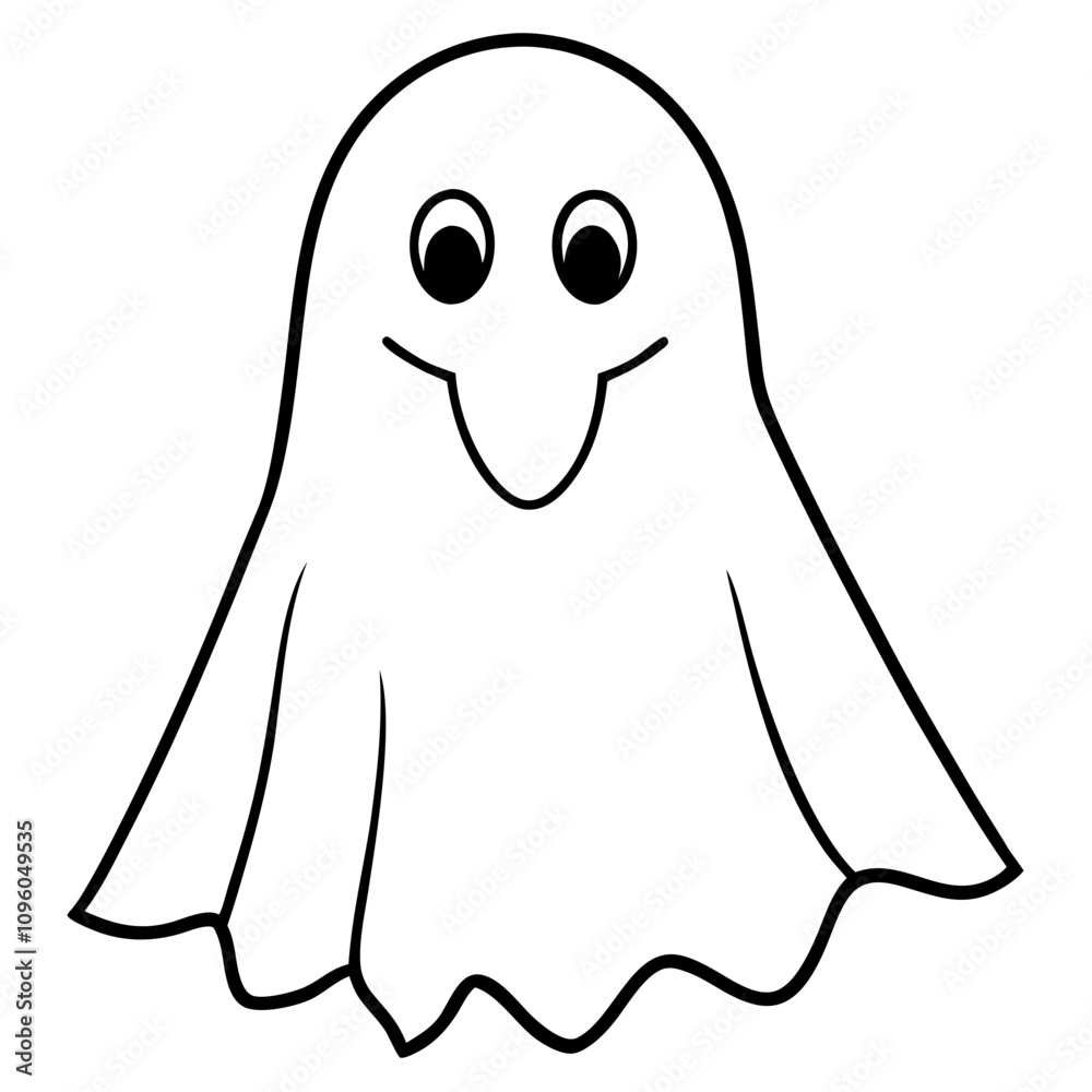 Halloween ghost vector illustration line art transparent background Halloween ghost vector illustration line art transparent background