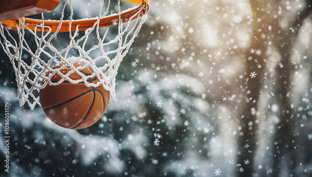 Winter Basketball: A Snowy Swish