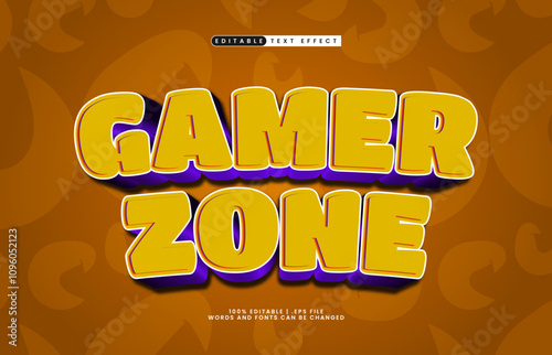 gamer zone editable text effect with a game and kids text style