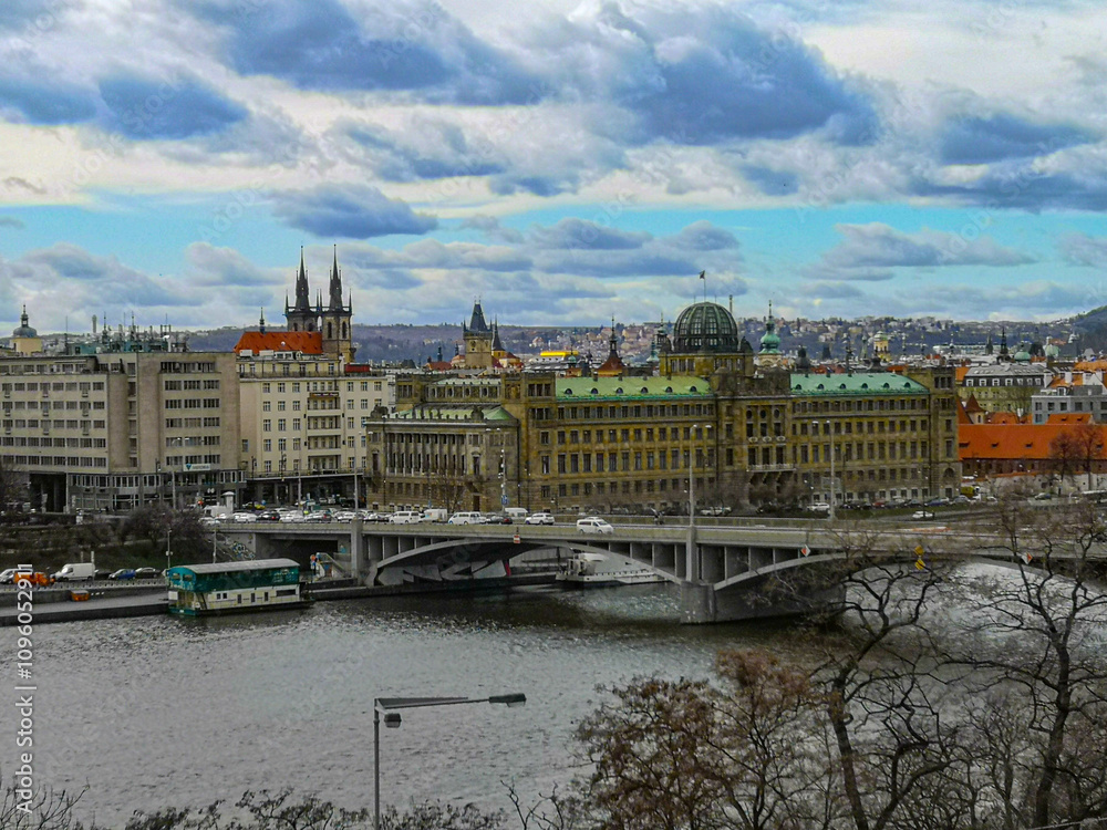 Fototapeta premium Aerial view of the city Prague, Czech Republic
