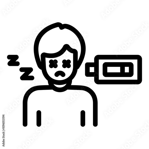 tiredness Line Icon