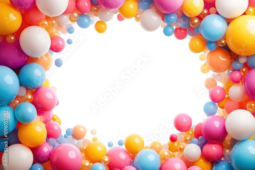 Colorful Balloons Frame: A Festive Celebration photo