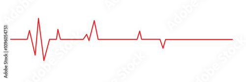 Red heartbeat line icon. vector illustration. pulse line vector template on white.