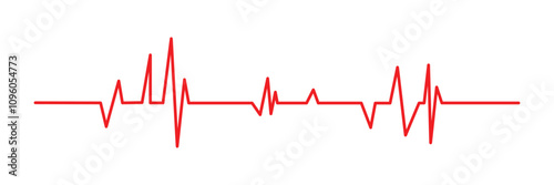 Red heartbeat line icon. vector illustration. pulse line vector template on white.