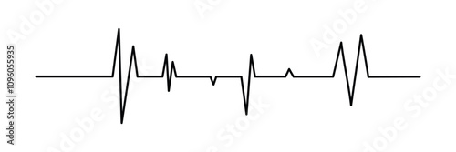Heart beat line icon. EKG heart beat line, vector. Cardiogram line icon, sign. Heart pulse silhouette, icon, symbol. Heartbeat pulse vector. Vector illustration.