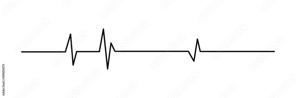 Heart beat one line. Continuous lines heart beats drawing. Wave pulse. Hand draw heartbeat. Design heartbeat for print. Black silhouette cardiogram isolated on white background. Heart beat one line. Continuous lines heart beats drawing. Wave pulse. Hand draw heartbeat. Design heartbeat for print. Black silhouette cardiogram isolated on white background.