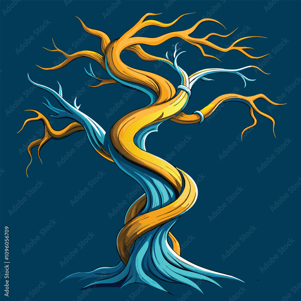 Eerie Old Tree with Winding Branches Eerie Old Tree with Winding Branches