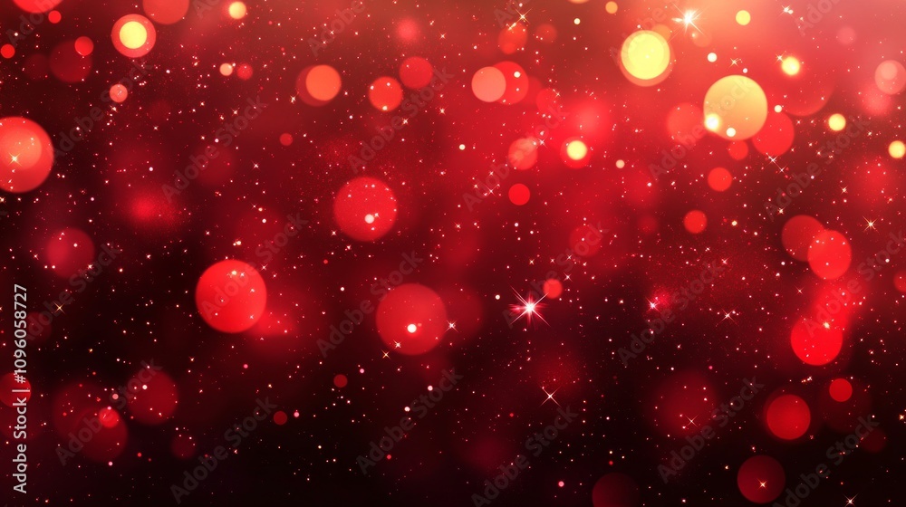 Red Bokeh Background with Festive Sparkle