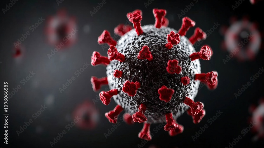A detailed close-up of a virus structure, showcasing its texture and color contrasts, This image is suitable for medical articles, educational materials, and health awareness campaigns, A detailed close-up of a virus structure, showcasing its texture and color contrasts, This image is suitable for medical articles, educational materials, and health awareness campaigns,