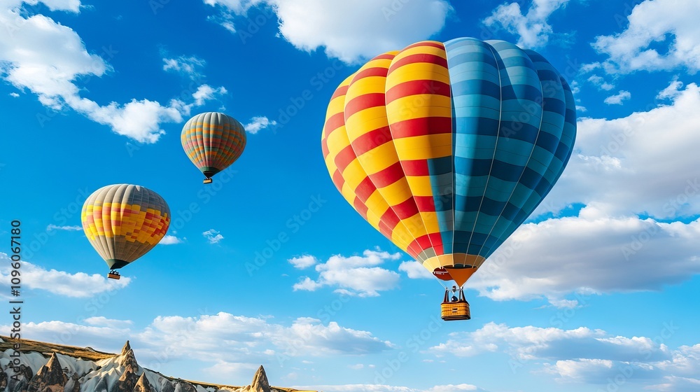 Fototapeta premium The great tourist attraction of Cappadocia - balloon flight