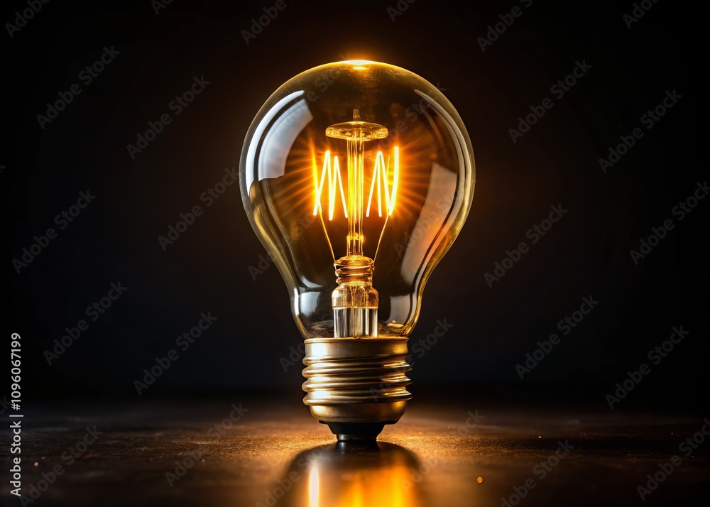 A Bright Light Bulb Illuminates Creativity and Innovation in a Dark Setting, Symbolizing New Ideas and Inspiration for Future Endeavors and Creative Projects