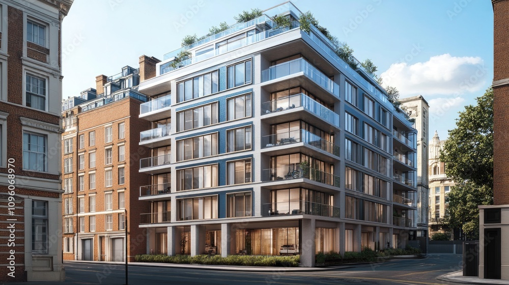 Modern Newly Built Residential Apartment Block Modern Newly Built Residential Apartment Block