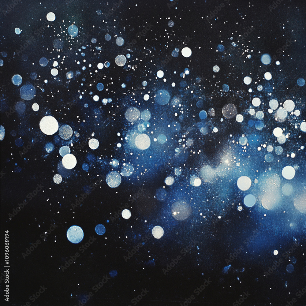 Cosmic-style dark background with sparkling blue and white bokeh lights, evoking a dreamy and magical sensation, Generative AI Cosmic-style dark background with sparkling blue and white bokeh lights, evoking a dreamy and magical sensation, Generative AI