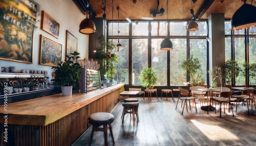 Fototapeta premium The cafe is a hub for socializing and relaxation. 