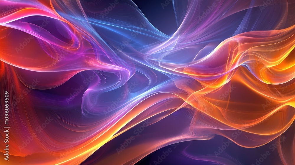 Naklejka premium Abstract Colorful Swirling Light Wave Design