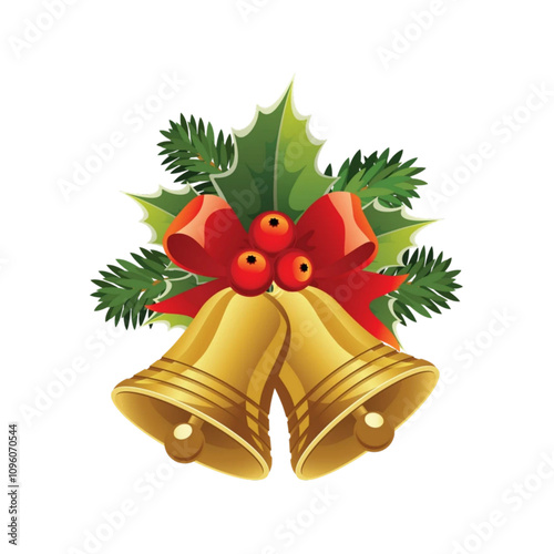 christmas bells with red transparent background
