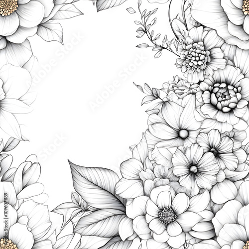 Floral flowers and beautiful colorful leaves wallpaper seamless pattern for interior decoration or background.