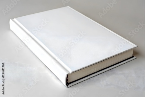 Blank Book Cover on a White Surface - Mock-Up