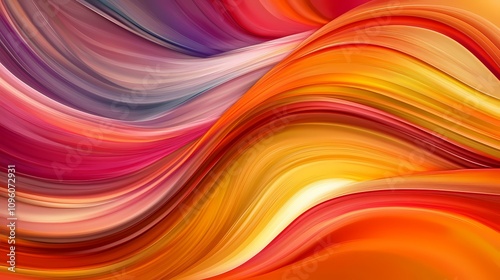 The image contains an abstract artwork featuring swirling, flowing lines of vibrant colors, predominantly reds, oranges, and purples, creating a dynamic and energetic composition.