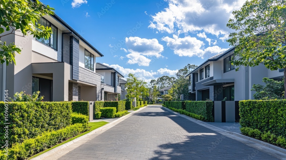 Modern Terraced Houses in New Residential Development Modern Terraced Houses in New Residential Development