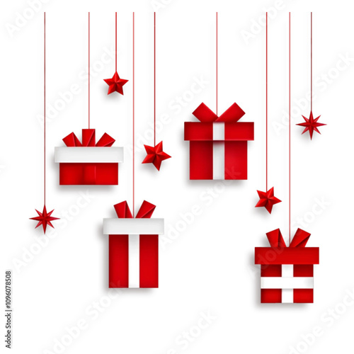 christmas gift boxes transparent background