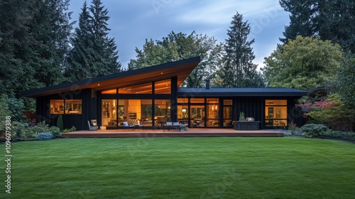 Sleek Modern Home Design with Black Paneling