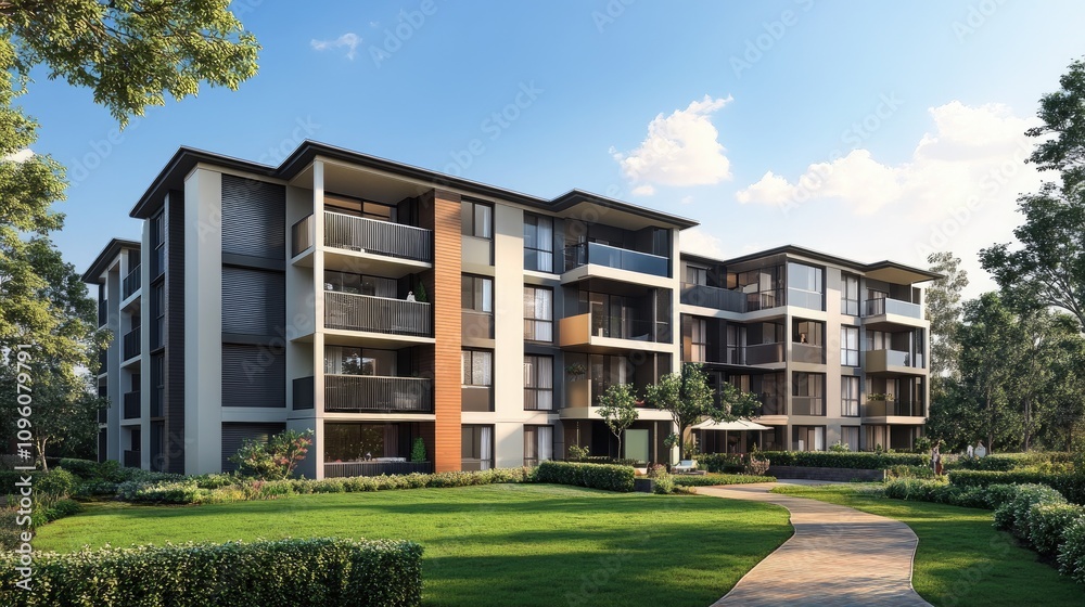 Modern Stylish Apartment Building in a Green Environment Modern Stylish Apartment Building in a Green Environment