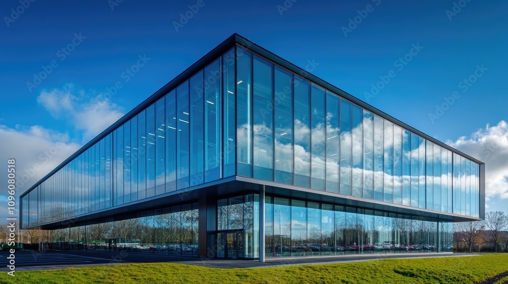 Modern Glass Facade of Contemporary Office Building Modern Glass Facade of Contemporary Office Building