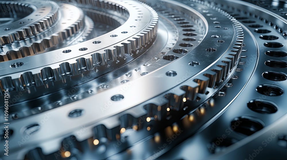 Fototapeta premium Precision Metal Gears Interlocking System